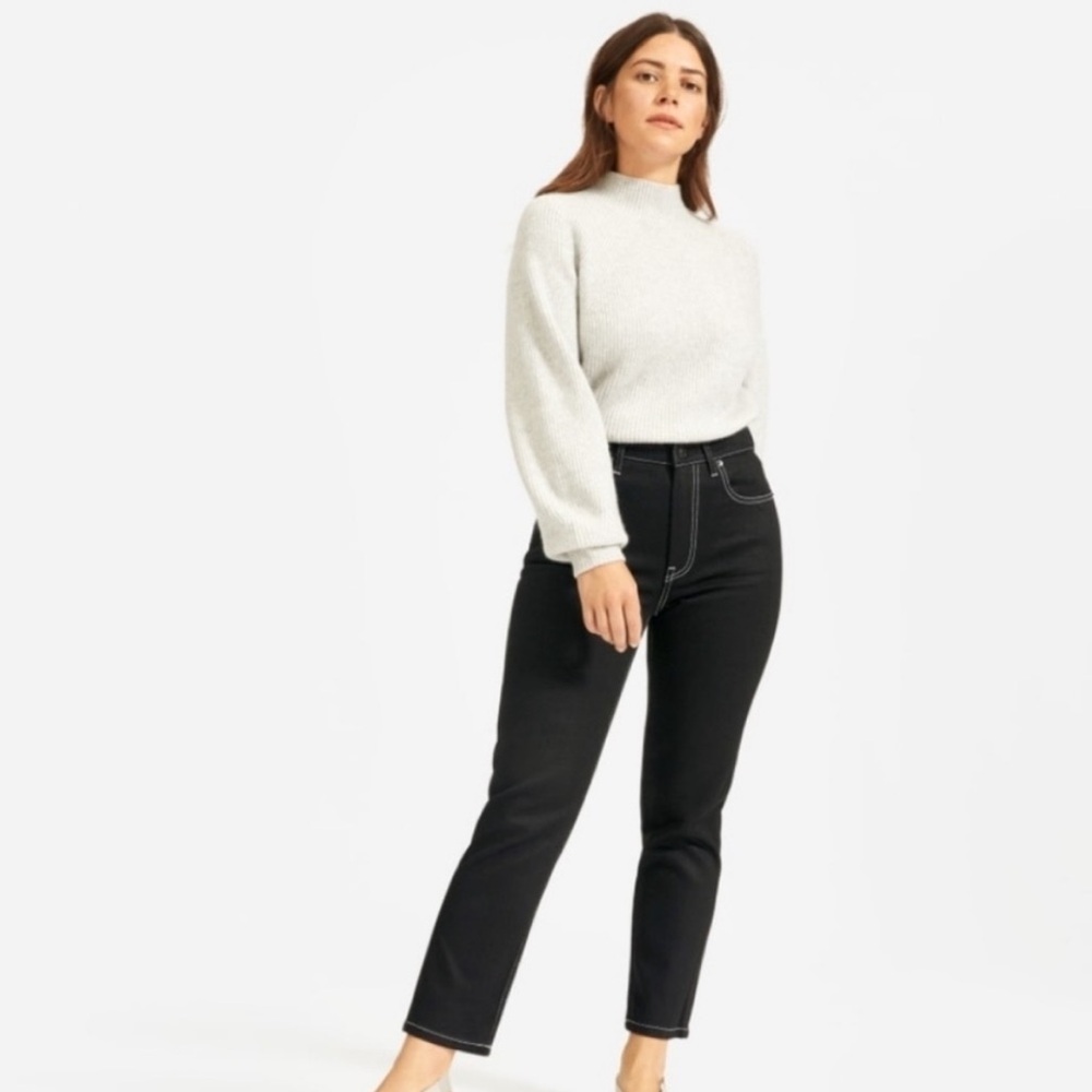 Everlane Cheeky Black High-Rise Straight-Leg Jeans